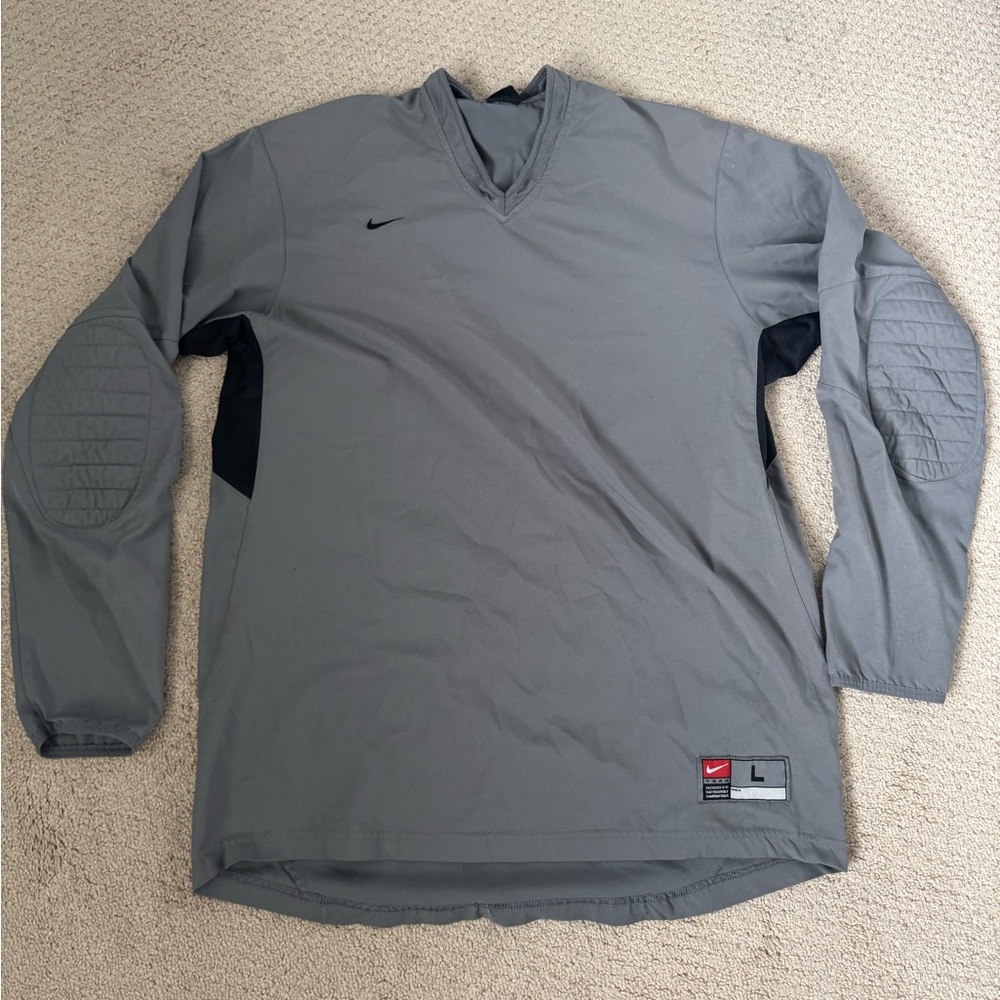 Nike Gray Dri-FIT Nike LARGE MENS SOCCER GOALIE JERSEY